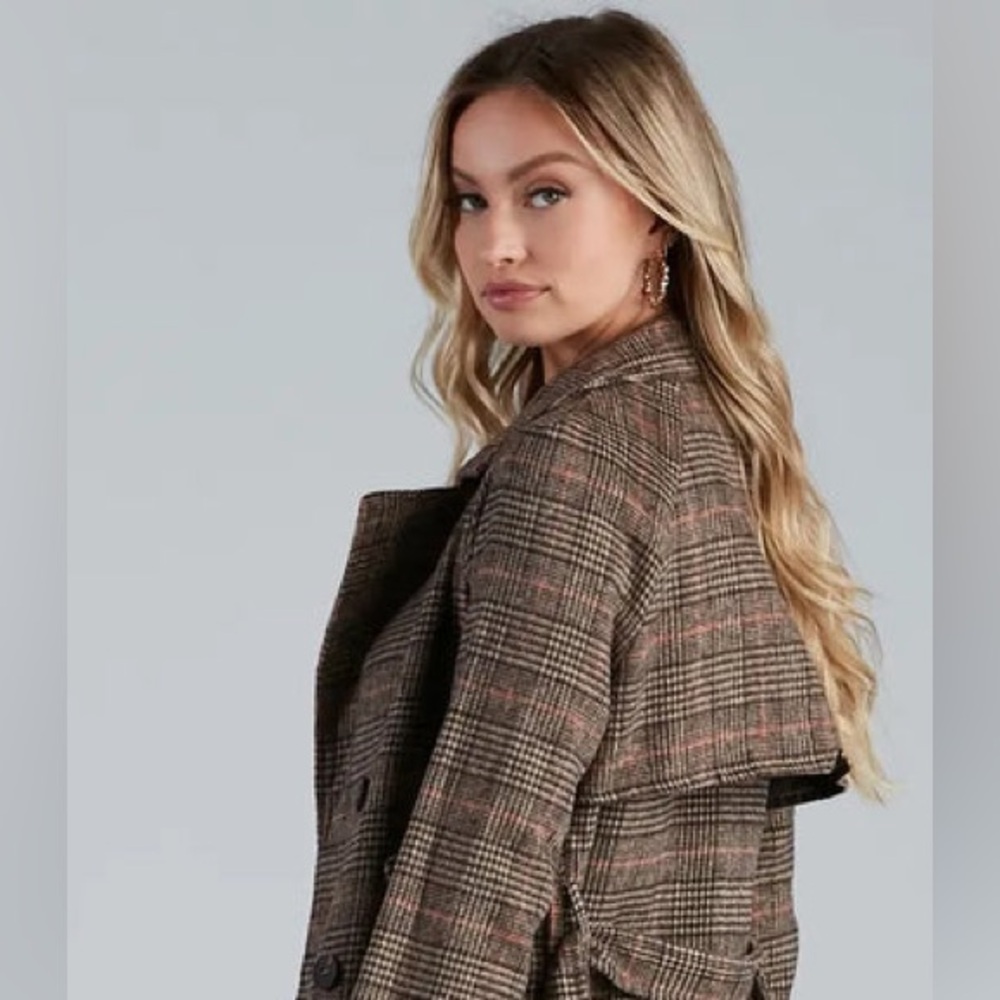 Chic Plaid Trench Coat for Women